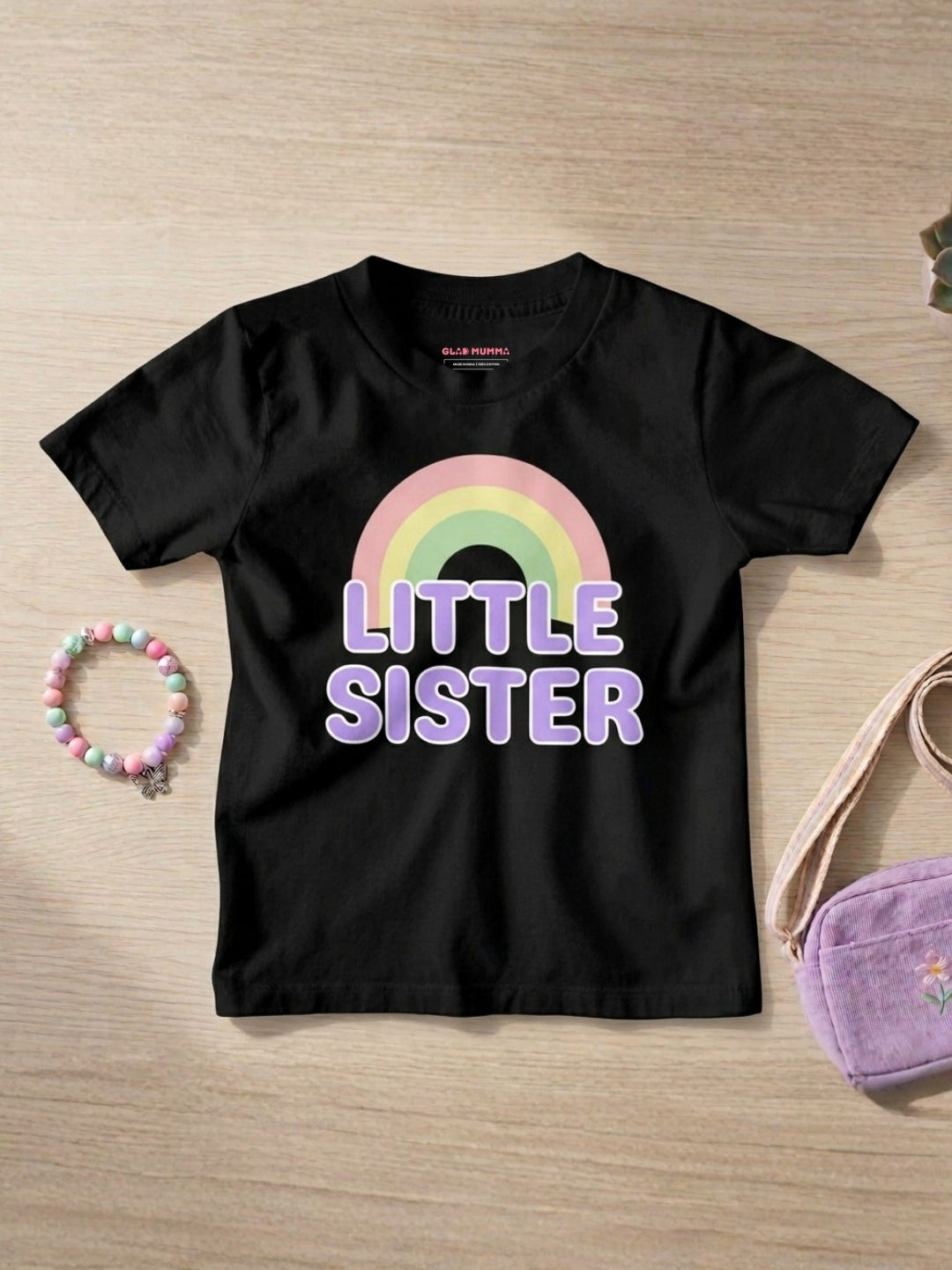 Little Sister Rainbow T-Shirt for Kids
