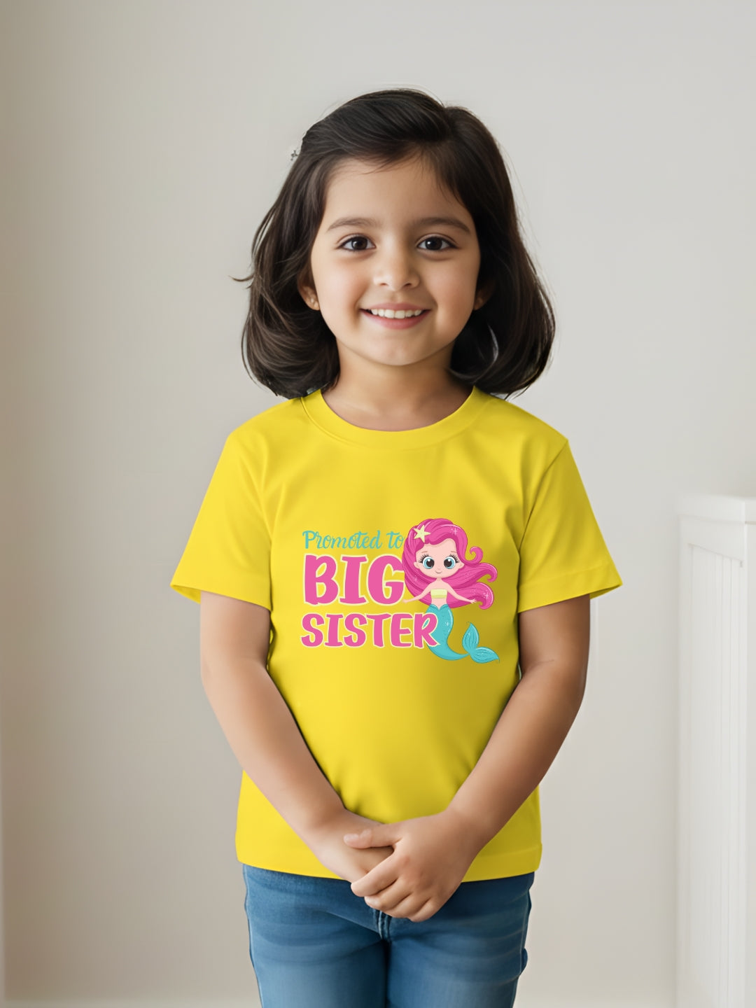 Promoted to Big Sister Mermaid Kids Cotton T-shirt