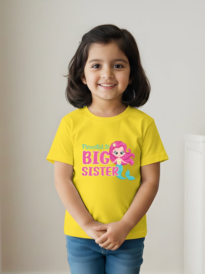 Promoted to Big Sister Mermaid Kids Cotton T-shirt