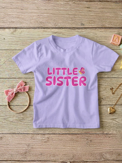 Little Sister Butterfly Kids Cotton T-shirt