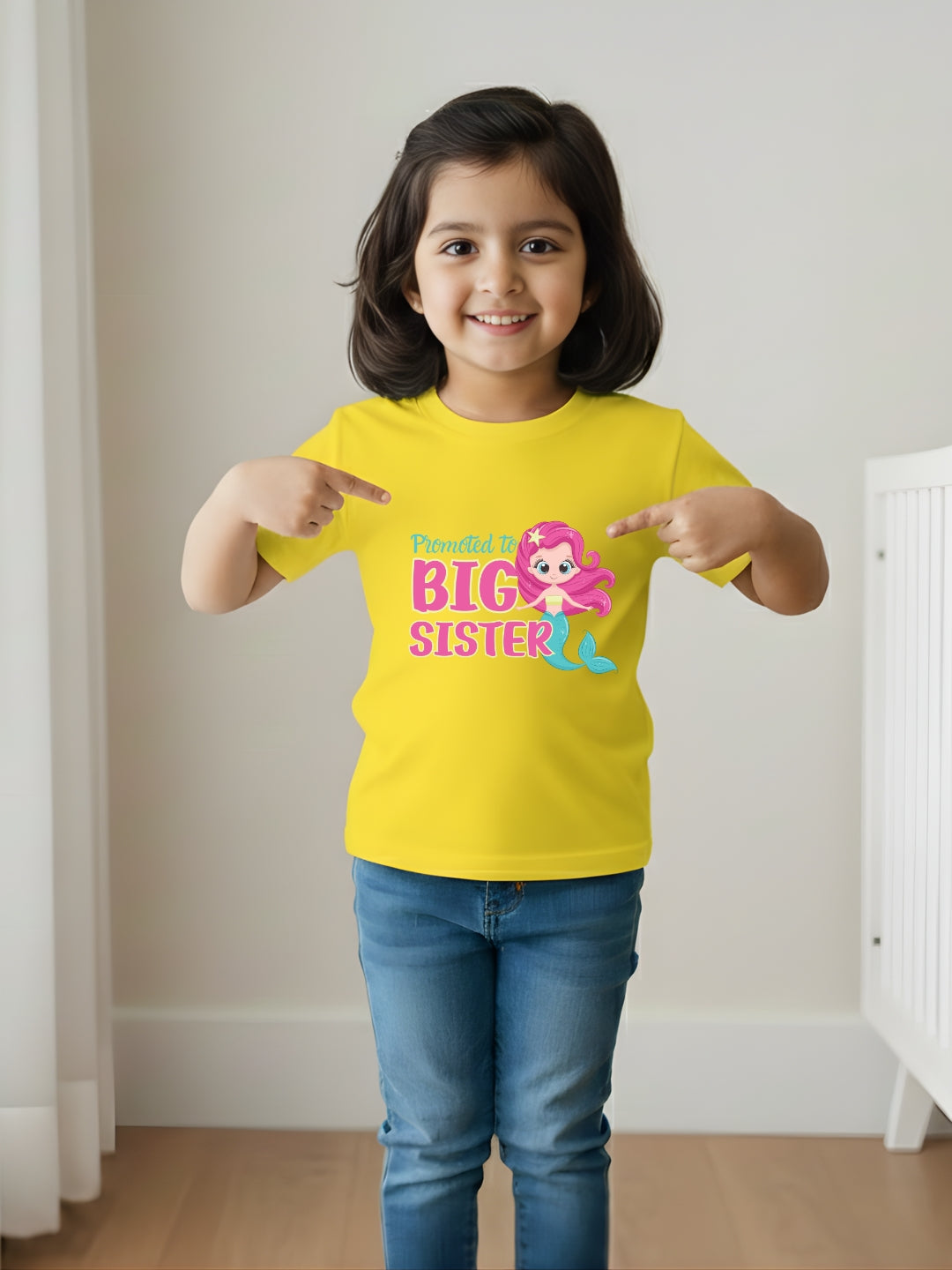 Promoted to Big Sister Mermaid Kids Cotton T-shirt