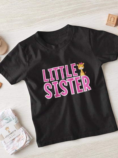 Little Sister Giraffe Print Kids T-shirt