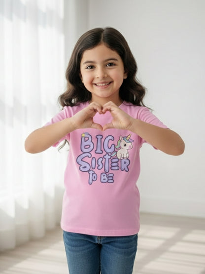 Big Sister To Be Unicorn Kids Cotton T-shirt 🦄