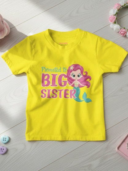 Promoted to Big Sister Mermaid Kids Cotton T-shirt
