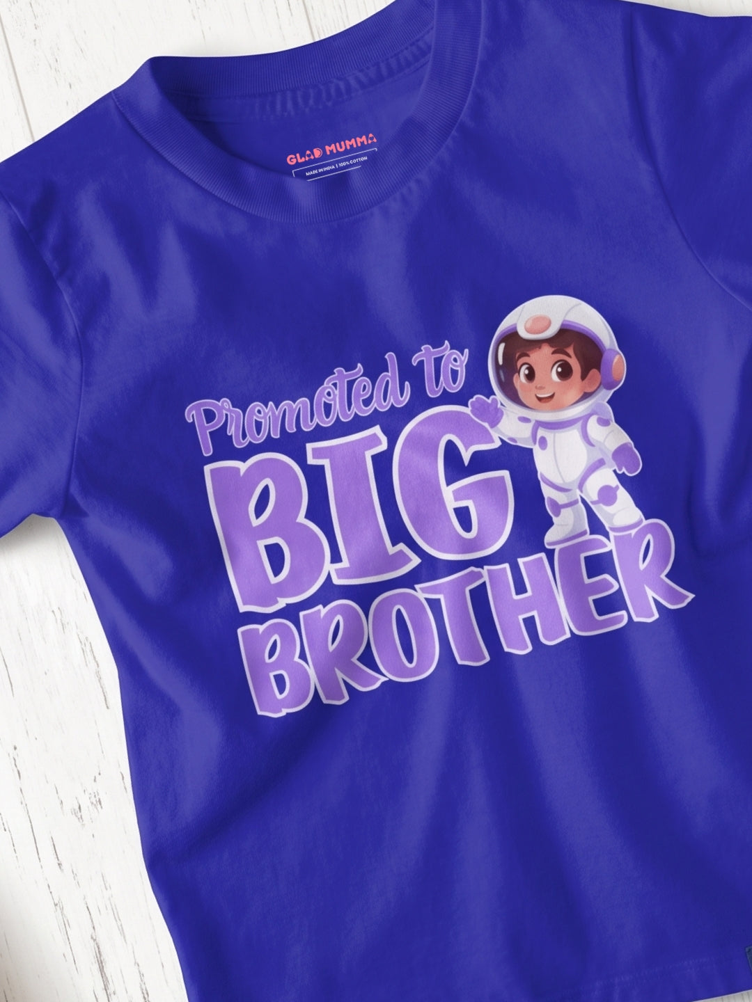 Promoted to Big Brother Astronaut Cotton T-Shirt for Kids