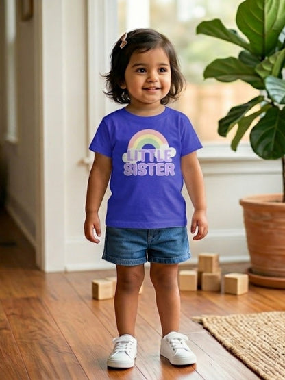 Little Sister Rainbow T-Shirt for Kids