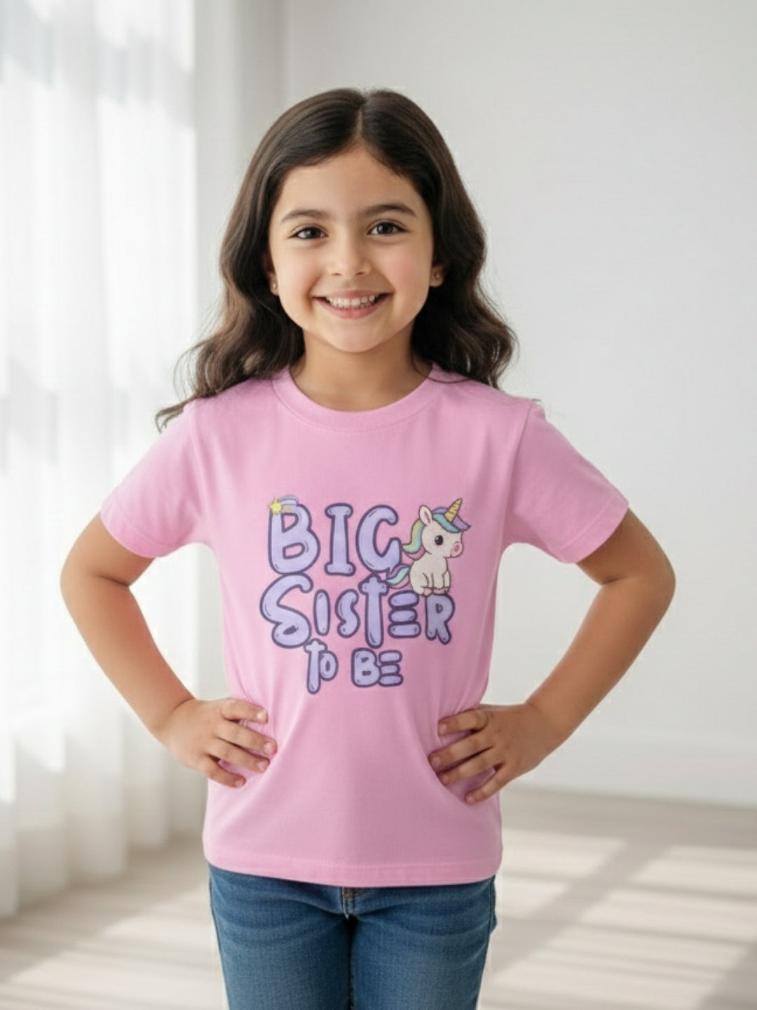 Big Sister To Be Unicorn Kids Cotton T-shirt 🦄