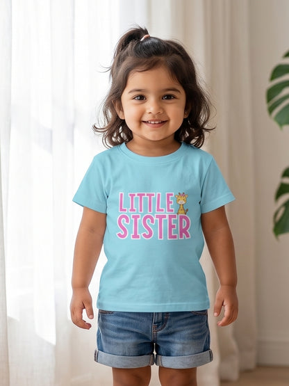 Little Sister Giraffe Print Kids T-shirt