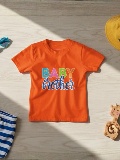 Baby Brother Typography Cotton T-Shirt for Kids