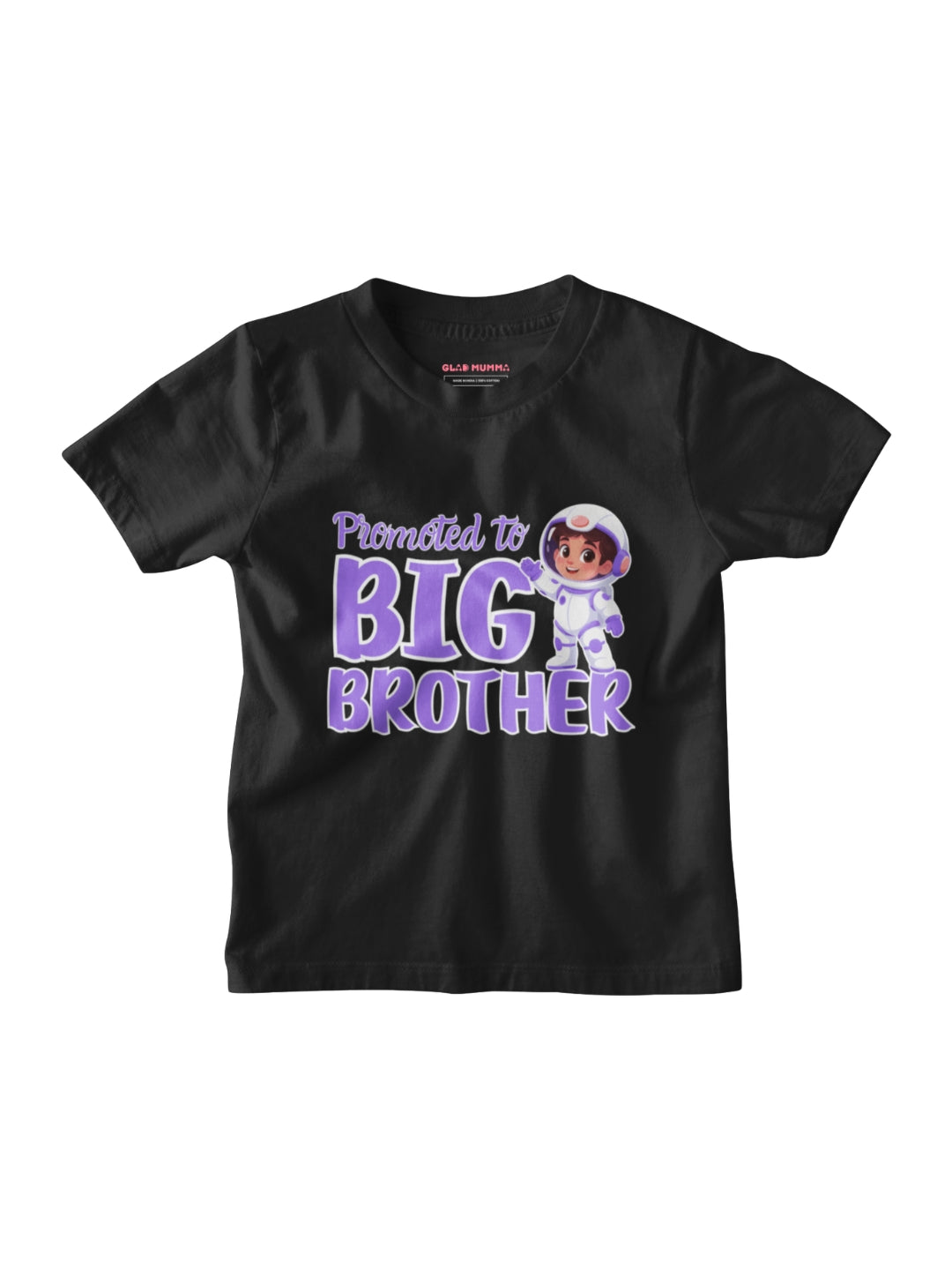 Promoted to Big Brother Astronaut Cotton T-Shirt for Kids