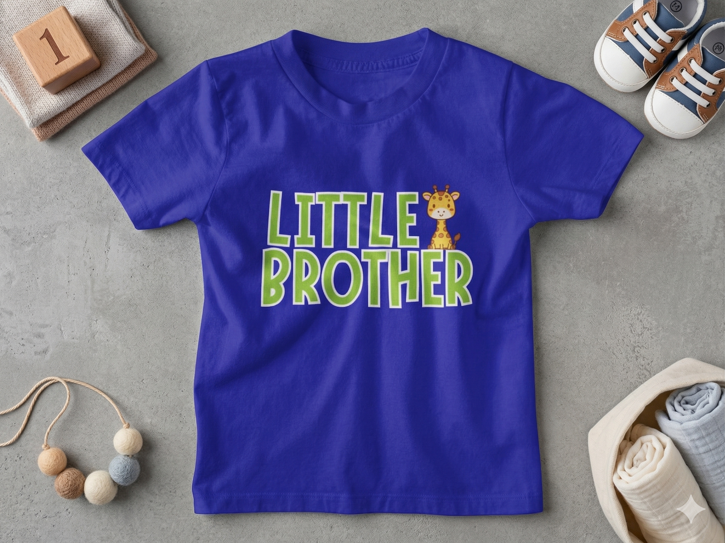 Little Brother Giraffe Kids Cotton T-shirt