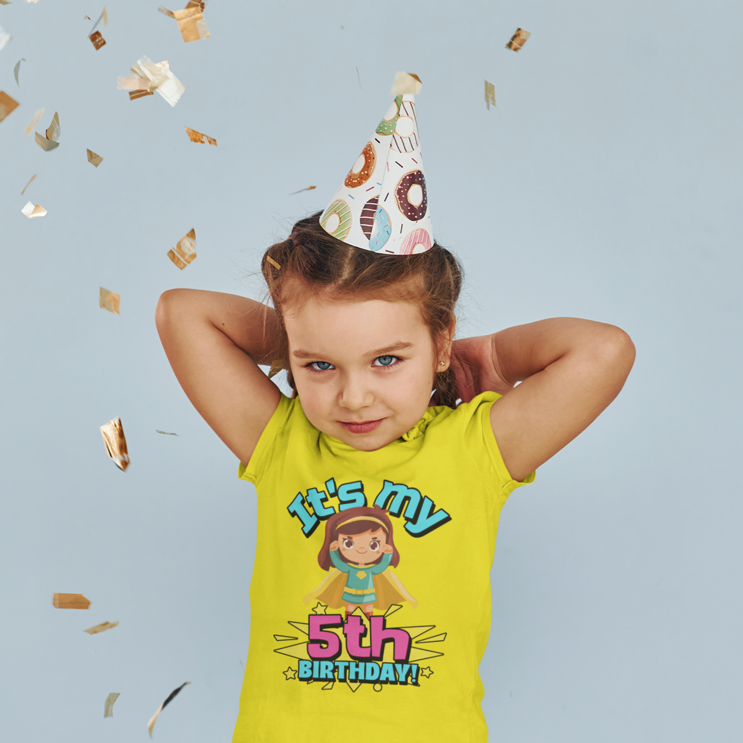It's My 5th Birthday Supergirl Kids Cotton T-Shirt