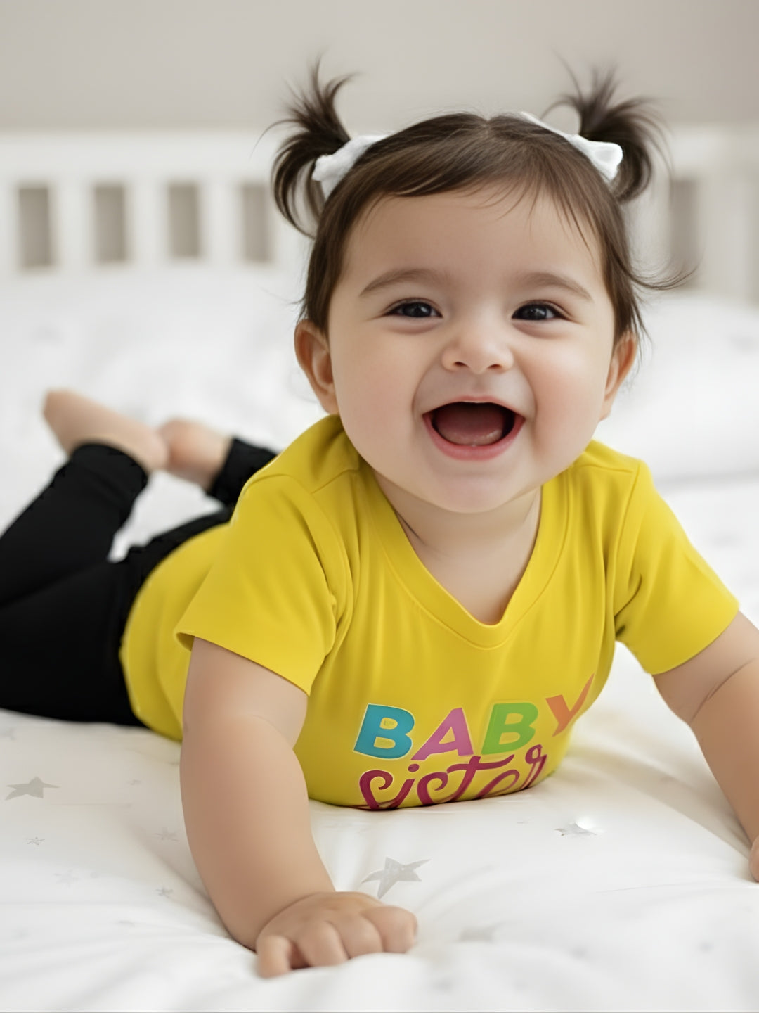 Baby Sister Typography Cotton T-Shirt for Kids