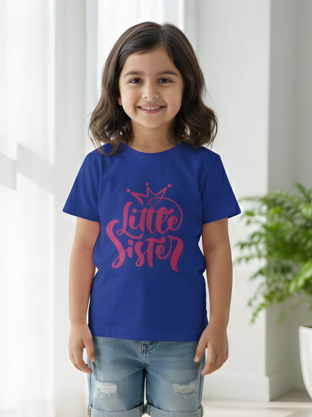 Little Sister Crown Kids Cotton T-Shirt