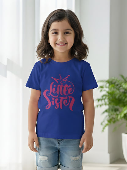 Little Sister Crown Kids Cotton T-Shirt