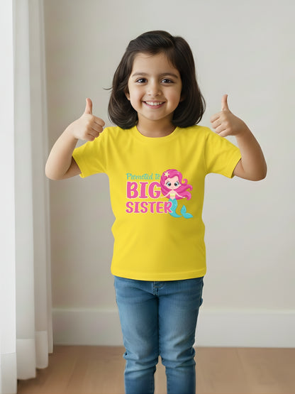 Promoted to Big Sister Mermaid Kids Cotton T-shirt