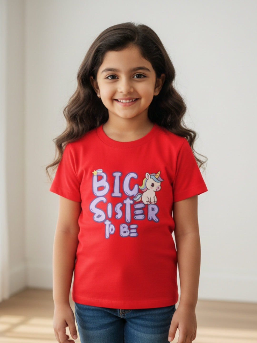 Big Sister To Be Unicorn Kids Cotton T-shirt 🦄