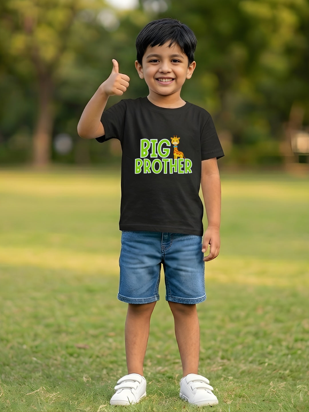 Big Brother Giraffe Kids Cotton T-shirt
