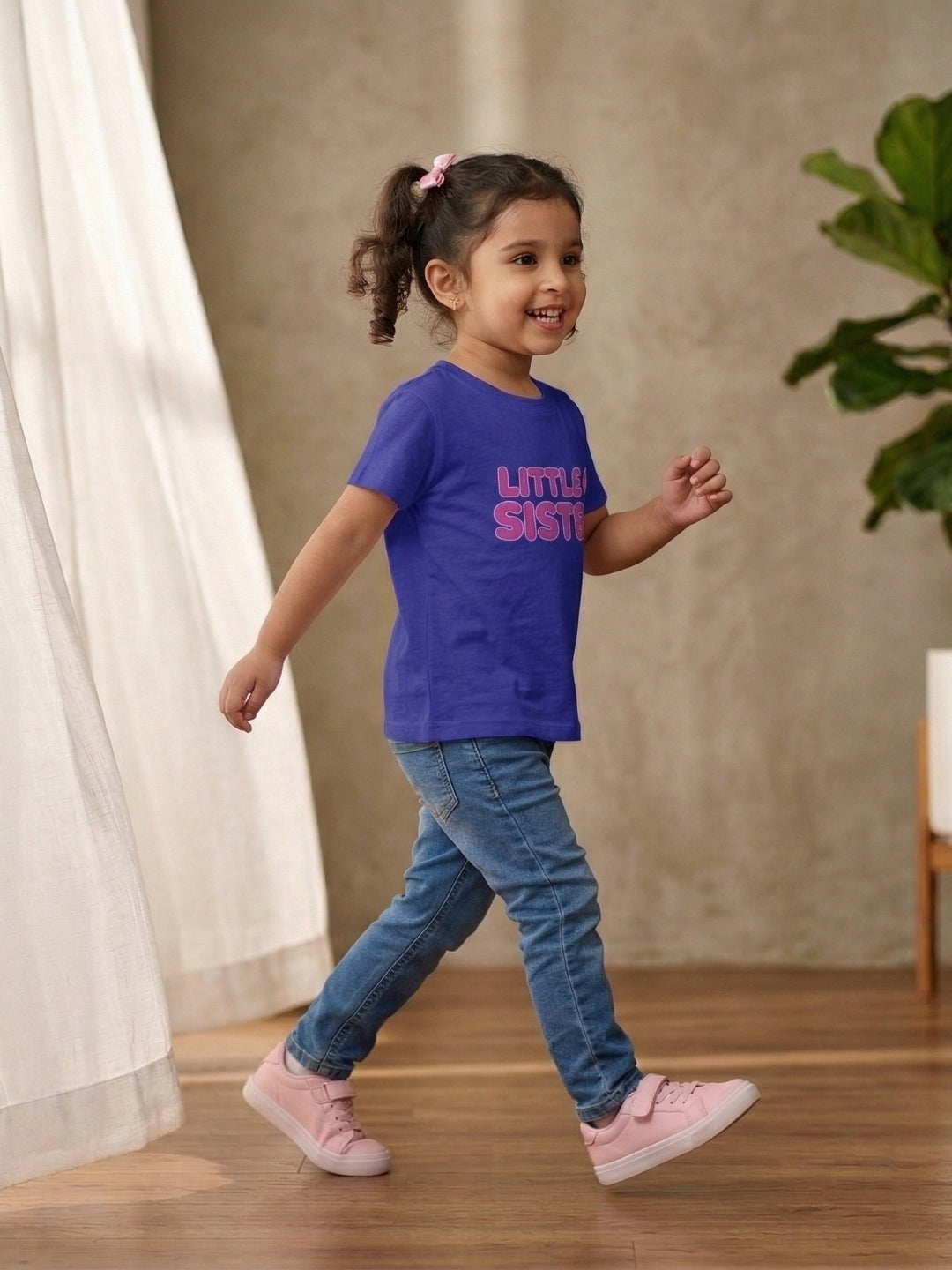 Little Sister Butterfly Kids Cotton T-shirt