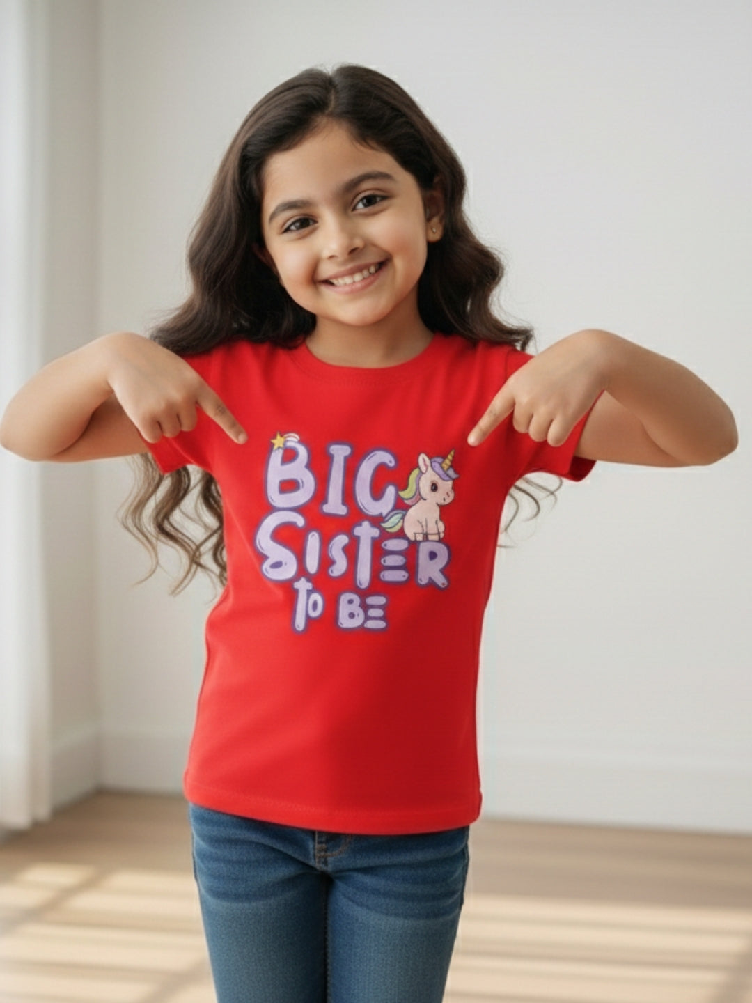 Big Sister To Be Unicorn Kids Cotton T-shirt 🦄