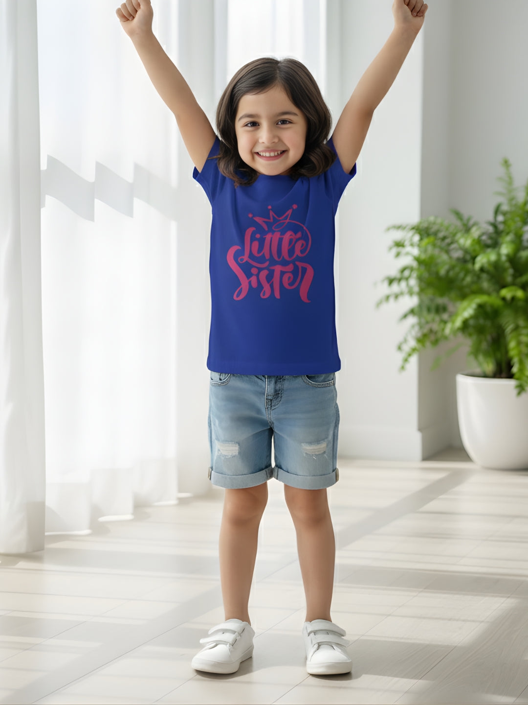 Little Sister Crown Kids Cotton T-Shirt
