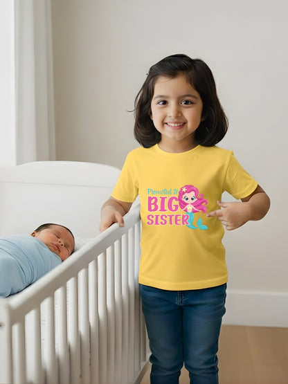 Promoted to Big Sister Mermaid Kids Cotton T-shirt