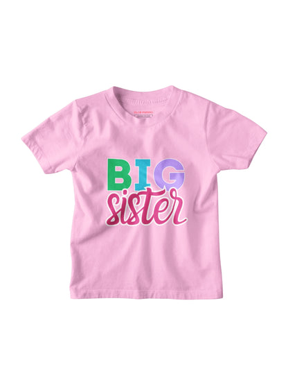 Big Sister Typography Cotton T-Shirt for Kids
