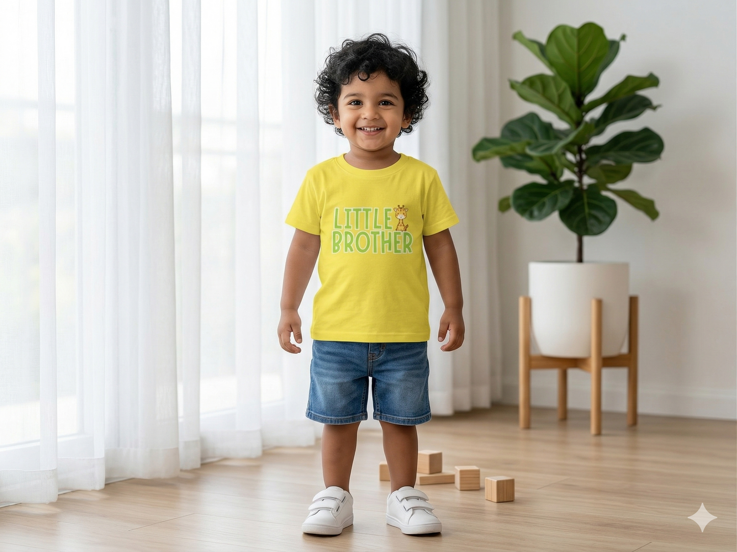 Little Brother Giraffe Kids Cotton T-shirt
