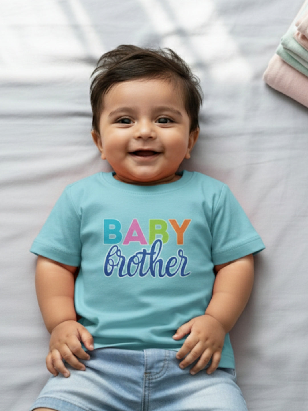 Baby Brother Typography Cotton T-Shirt for Kids