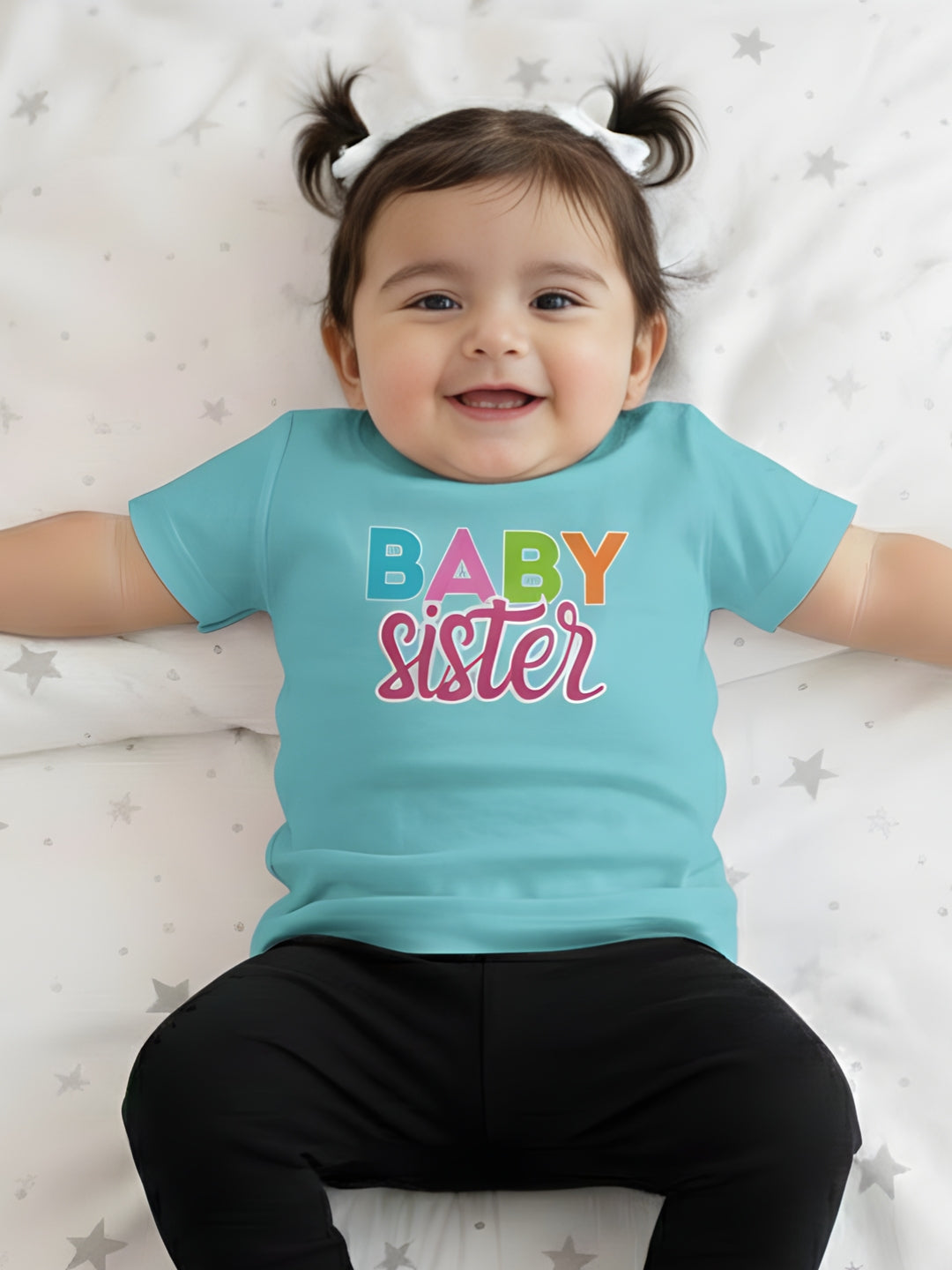 Baby Sister Typography Cotton T-Shirt for Kids