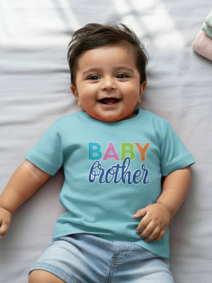 Baby Brother Typography Cotton T-Shirt for Kids