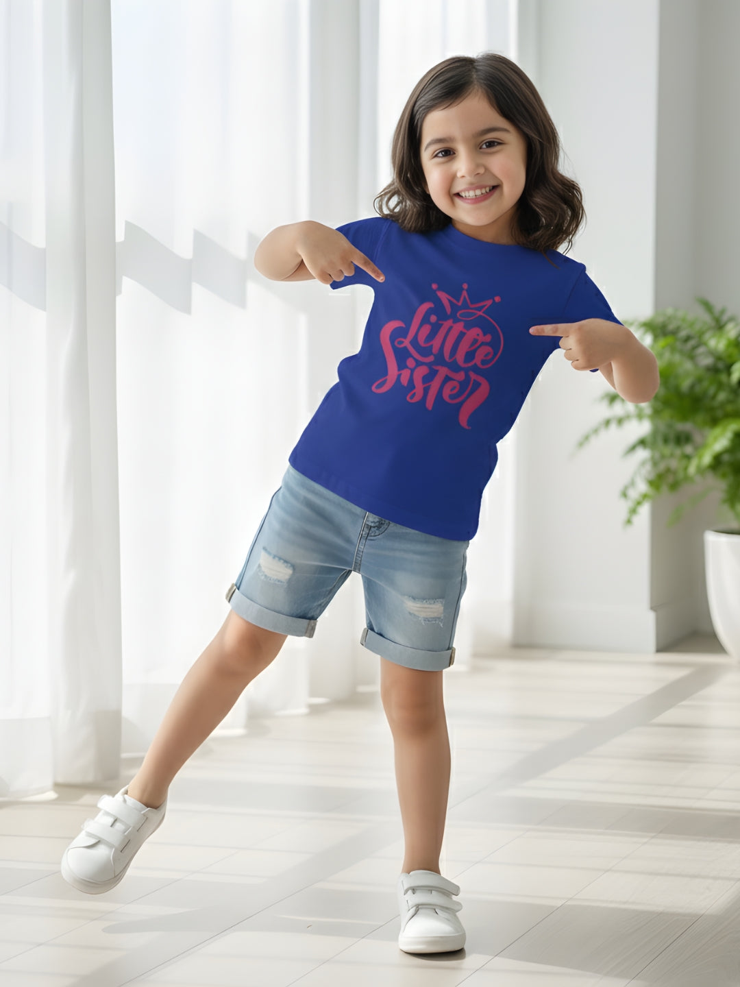 Little Sister Crown Kids Cotton T-Shirt