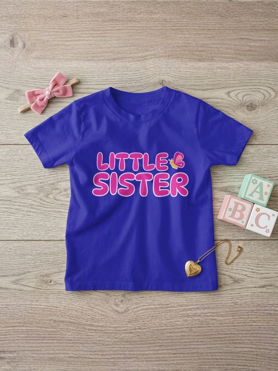 Little Sister Butterfly Kids Cotton T-shirt
