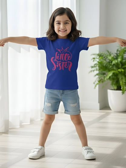 Little Sister Crown Kids Cotton T-Shirt