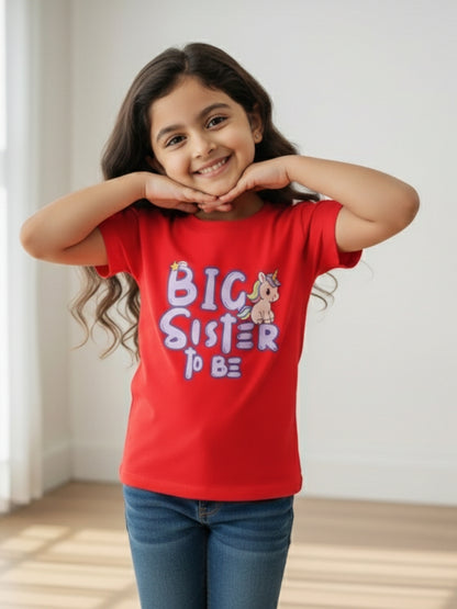 Big Sister To Be Unicorn Kids Cotton T-shirt 🦄