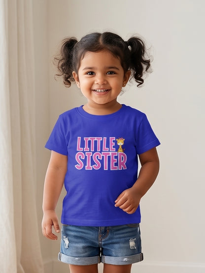 Little Sister Giraffe Print Kids T-shirt