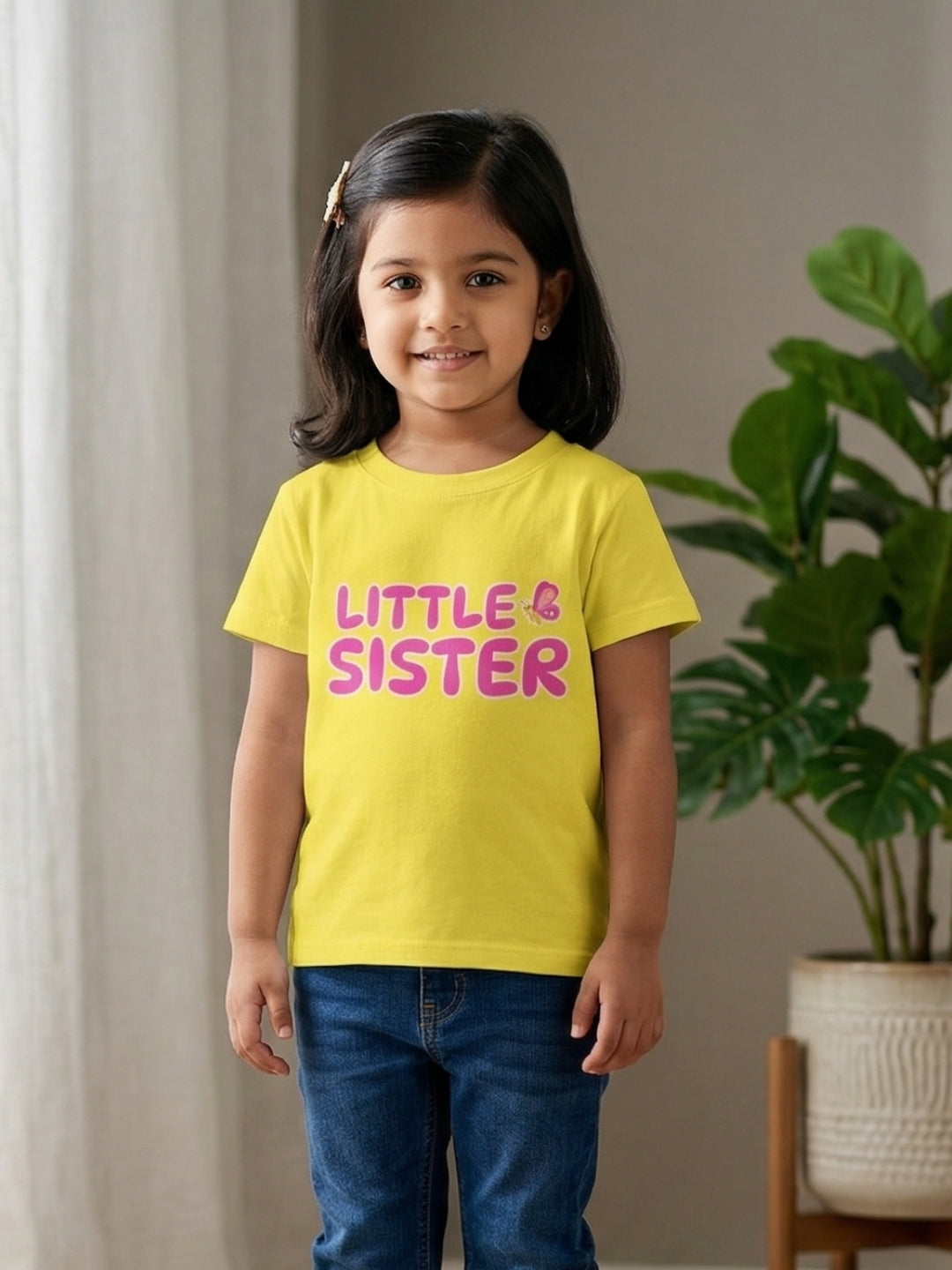 Little Sister Butterfly Kids Cotton T-shirt