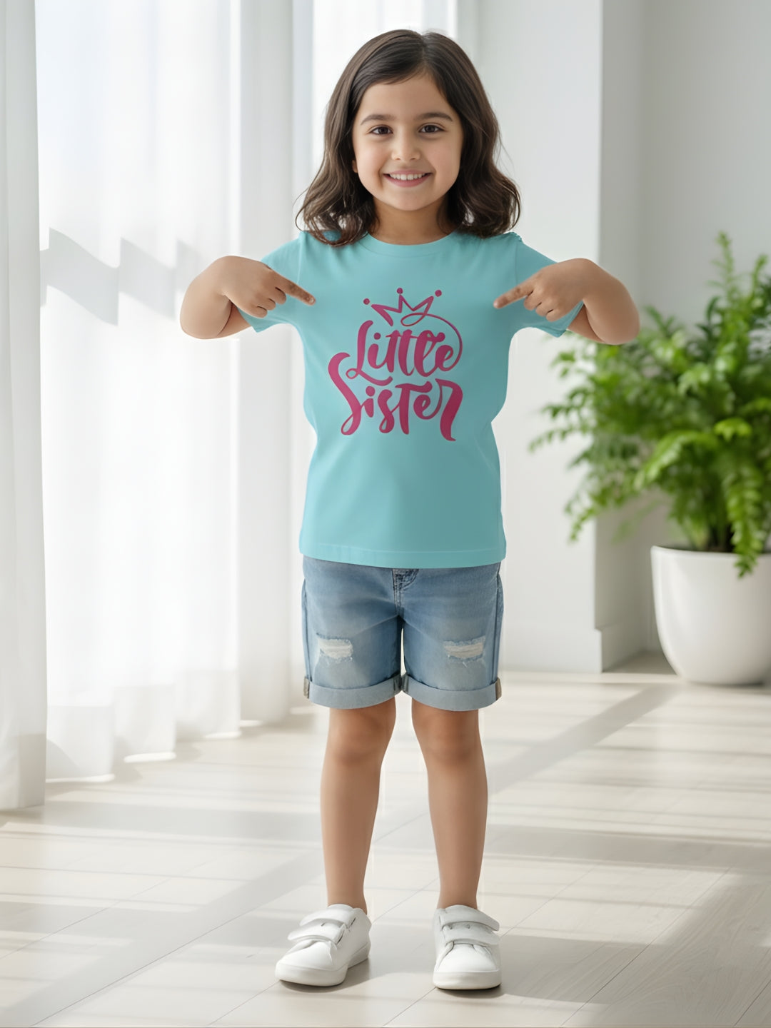 Little Sister Crown Kids Cotton T-Shirt