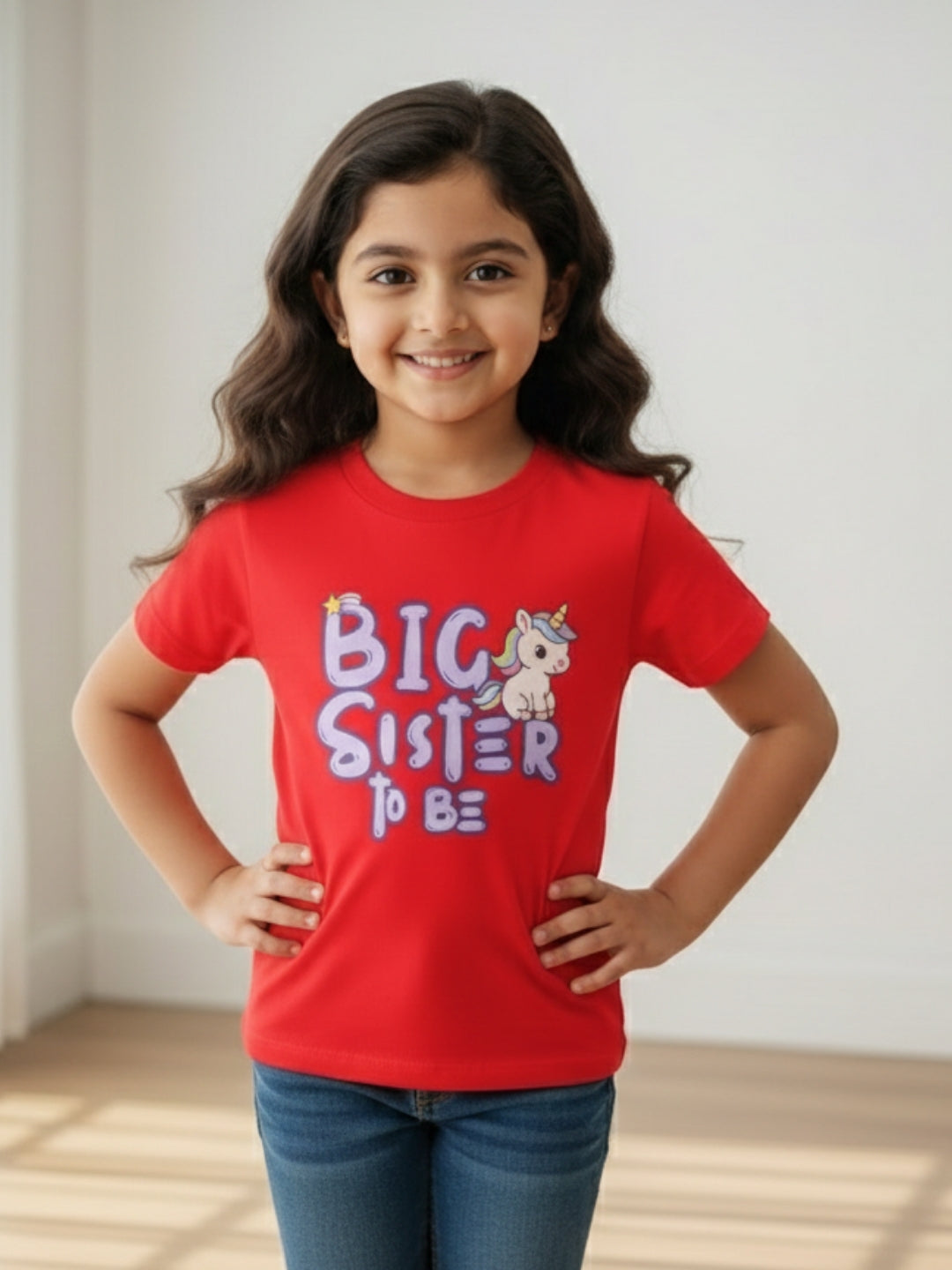 Big Sister To Be Unicorn Kids Cotton T-shirt 🦄