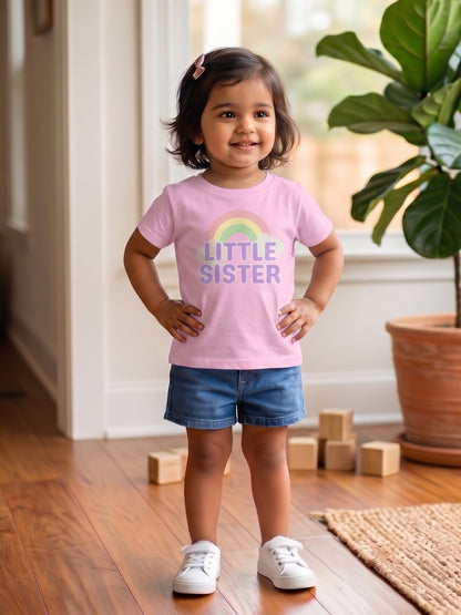 Little Sister Rainbow T-Shirt for Kids