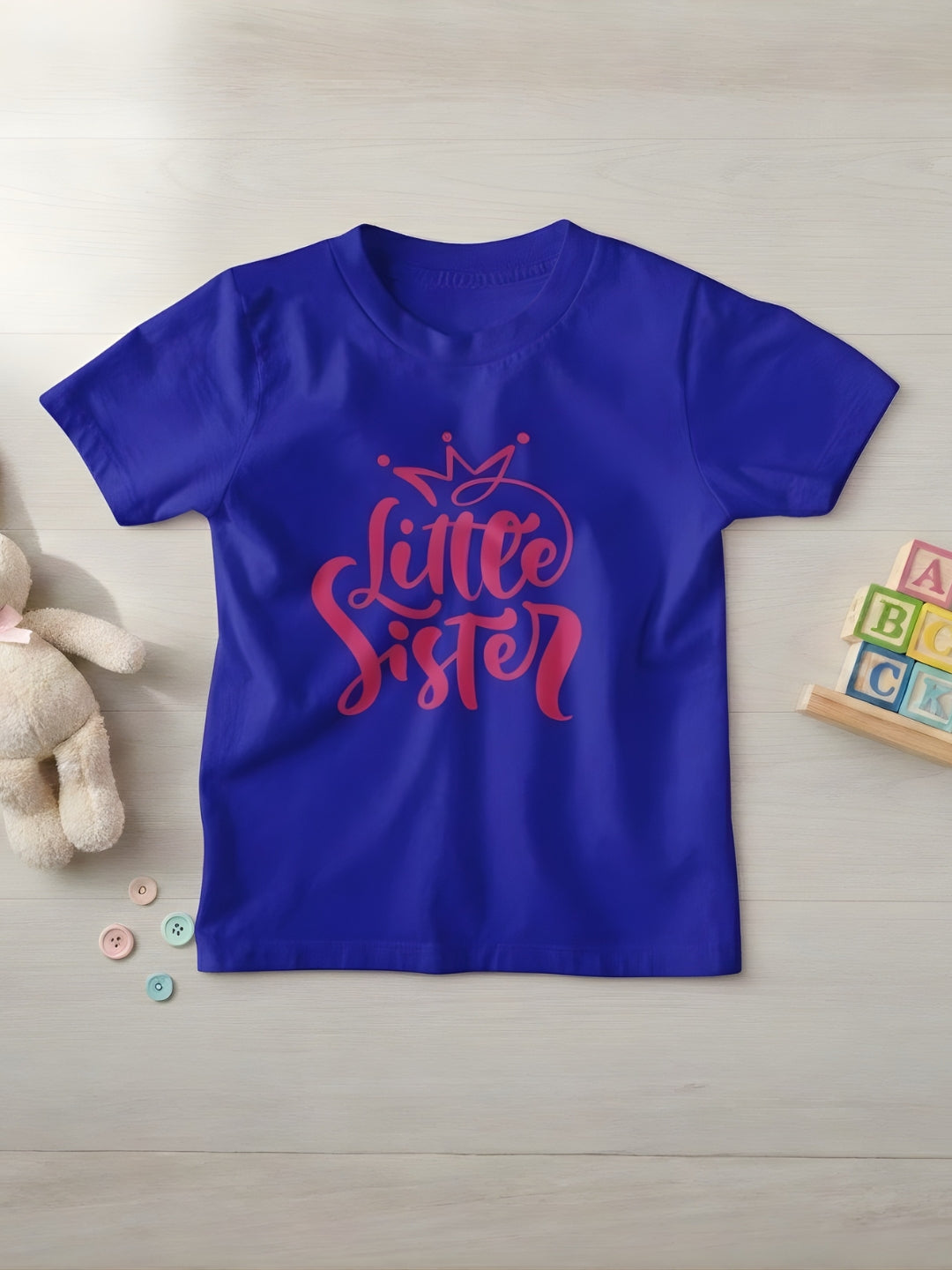 Little Sister Crown Kids Cotton T-Shirt