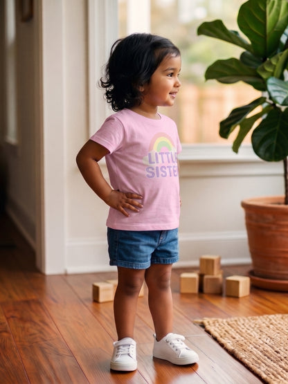 Little Sister Rainbow T-Shirt for Kids