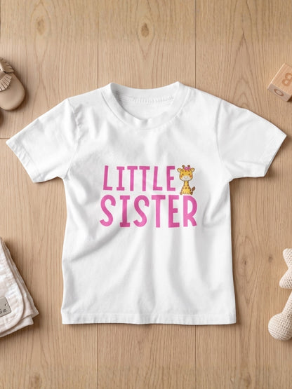 Little Sister Giraffe Print Kids T-shirt