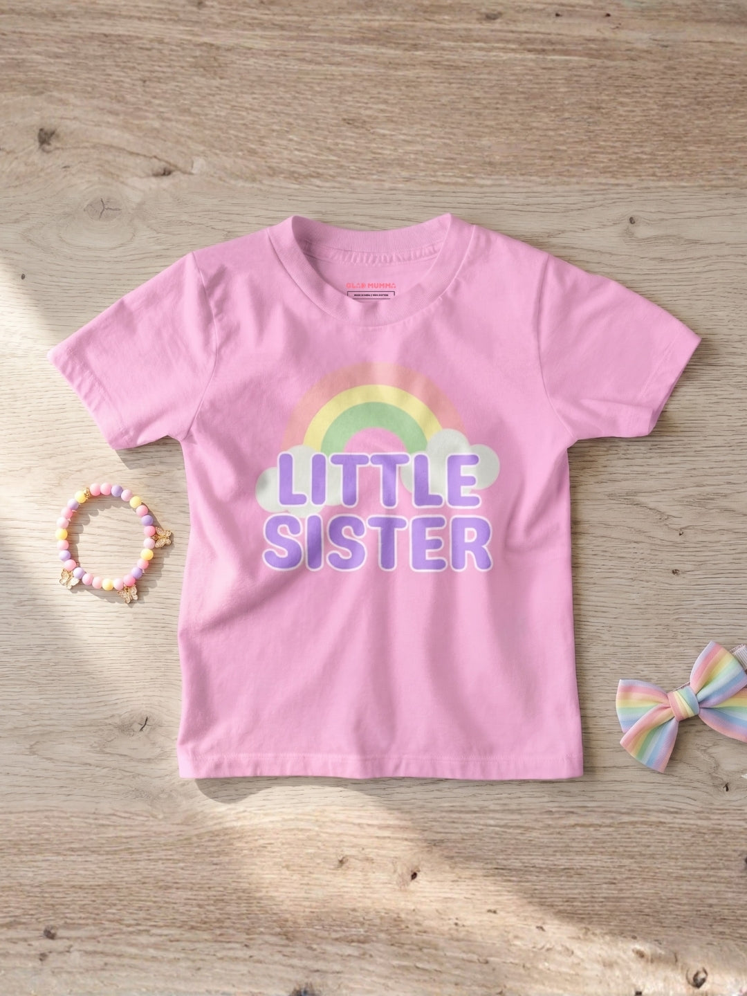 Little Sister Rainbow T-Shirt for Kids