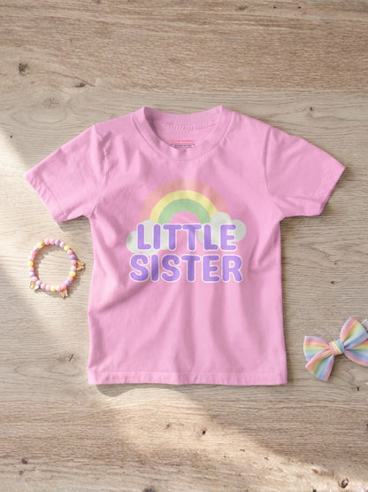 Little Sister Rainbow T-Shirt for Kids