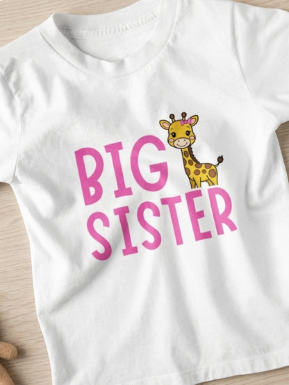 Big Sister Giraffe Print Kids T-shirt