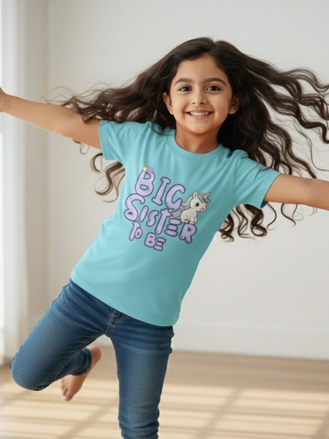 Big Sister To Be Unicorn Kids Cotton T-shirt 🦄