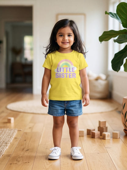 Little Sister Rainbow T-Shirt for Kids