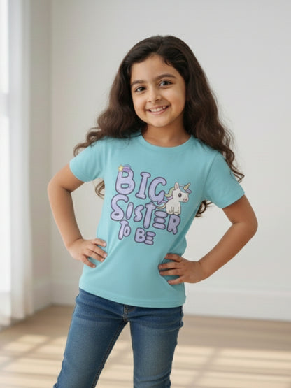 Big Sister To Be Unicorn Kids Cotton T-shirt 🦄