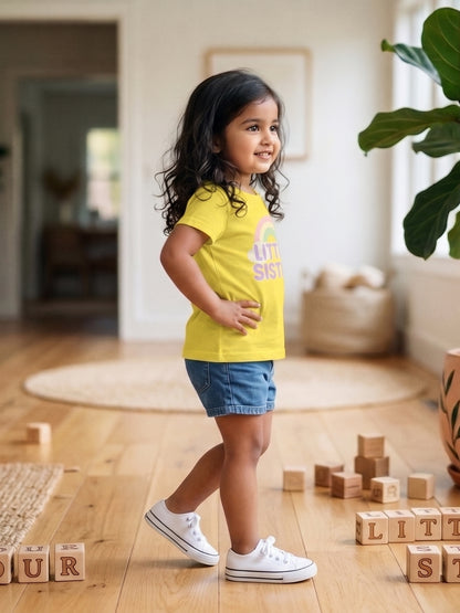 Little Sister Rainbow T-Shirt for Kids
